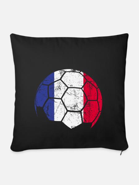 France Soccer Ball Football - Sofa pillowcase 17,3'' x 17,3'' (45 x 45 cm) - black