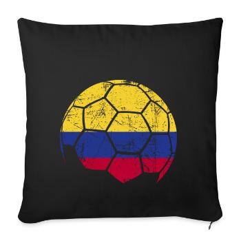 Colombia Soccer Ball Fußball - Sofakissenbezug 45 x 45 cm - Schwarz - Vorne