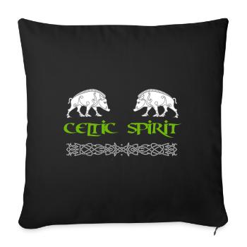 Celtic Spirit - sanglier - Housse de coussin décorative 45 x 45 cm - noir - Devant