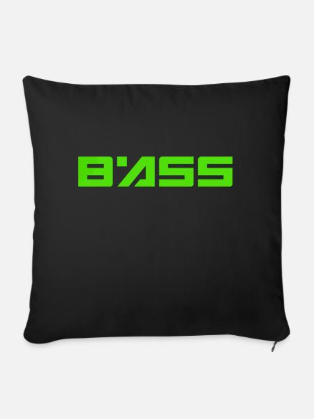 bass4 - Housse de coussin décorative 45 x 45 cm - noir