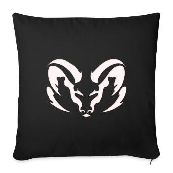Cadeau de tatouage zodiacal Bélier - Housse de coussin décorative 45 x 45 cm - noir - Devant