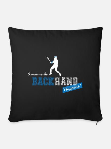 Tennis Backhand - Sofakissenbezug 45 x 45 cm - Schwarz