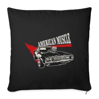 American Muscle Car Dogde Charger V8 compressor 3 - Sofa pillowcase 17,3'' x 17,3'' (45 x 45 cm) - black - Front