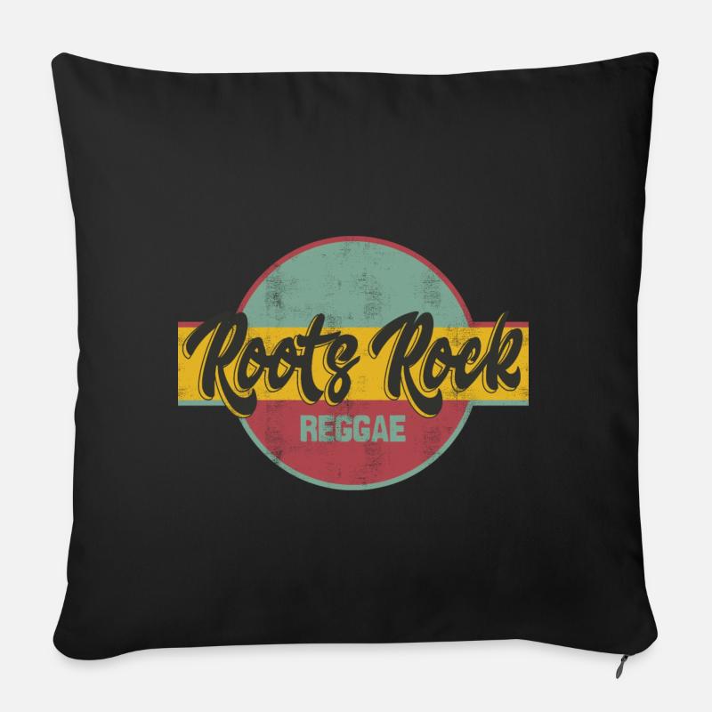 Roots Rock Reggae - Sofakissenbezug 45 x 45 cm - Schwarz