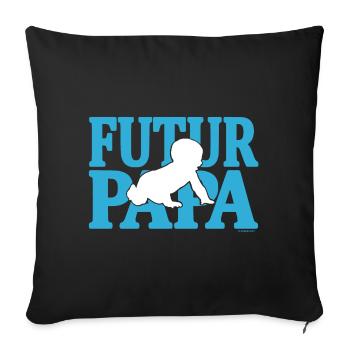 Futur papa - Housse de coussin décorative 45 x 45 cm - noir - Devant