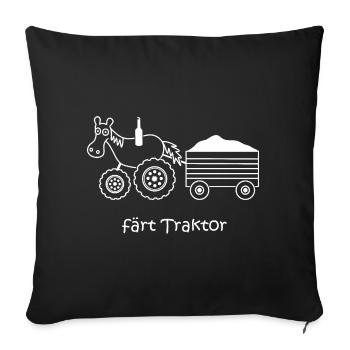 färt traktor, lustiges Pferd, Landwirt, Bauer - Sofakissenbezug 45 x 45 cm - Schwarz - Vorne