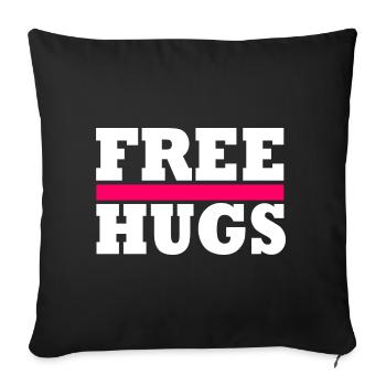 Free Hugs - Housse de coussin décorative 45 x 45 cm - noir - Devant