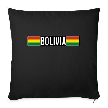 Bolivia flag - Sofa pillowcase 17,3'' x 17,3'' (45 x 45 cm) - black - Front