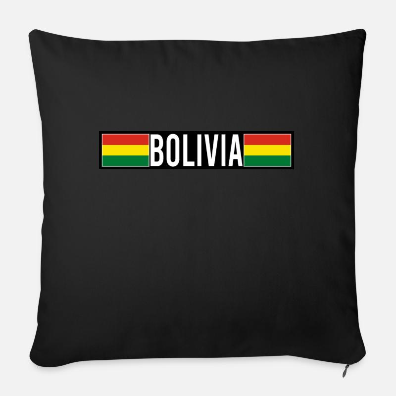 Bolivien Flagge - Sofakissenbezug 45 x 45 cm - Schwarz