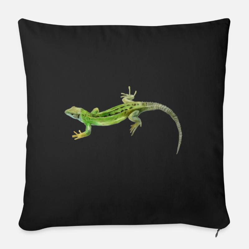 Gecko Grün Muster - Sofakissenbezug 45 x 45 cm - Schwarz