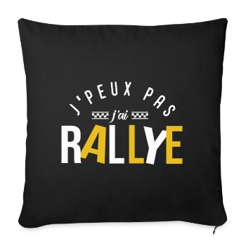 Je peux pas j'ai RALLYE - Housse de coussin décorative 45 x 45 cm - noir - Devant