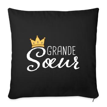 Grande Sœur - Große Schwester - Sofakissenbezug 45 x 45 cm - Schwarz - Vorne