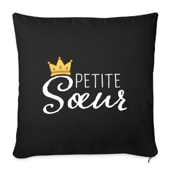 Little Sister Sisters French Girl - Sofa pillowcase 17,3'' x 17,3'' (45 x 45 cm) - black - Front