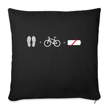 If you have a bike, you don't need a battery - Sofa pillowcase 17,3'' x 17,3'' (45 x 45 cm) - black - Front