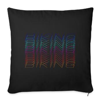 Schriftzug Biking - Sofakissenbezug 45 x 45 cm - Schwarz - Vorne
