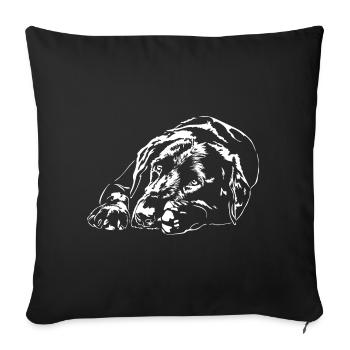 LABRADOR Retriever Labbi Dogs Portrait Wilsigns - Sofa pillowcase 17,3'' x 17,3'' (45 x 45 cm) - black - Front