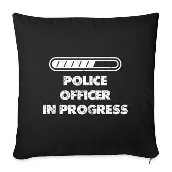 Policeman on duty Policeman Gifts - Sofa pillowcase 17,3'' x 17,3'' (45 x 45 cm) - black - Front