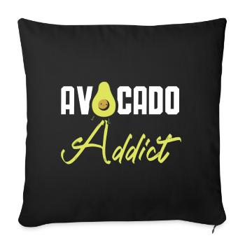 Avocado Addict Avocado Lover Guac Guacamole - Sofa pillowcase 17,3'' x 17,3'' (45 x 45 cm) - black - Front