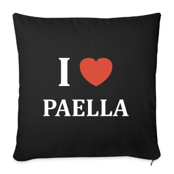 i love Paella - Housse de coussin décorative 45 x 45 cm - noir - Devant