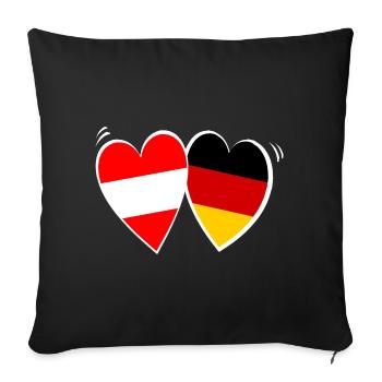 Austrian German Love - Sofa pillowcase 17,3'' x 17,3'' (45 x 45 cm) - black - Front