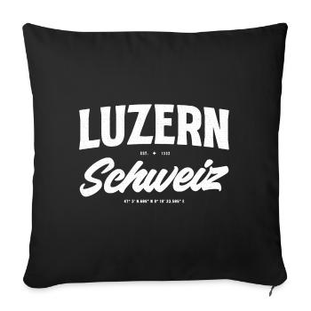 Lucerne Switzerland Vintage Logo - Sofa pillowcase 17,3'' x 17,3'' (45 x 45 cm) - black - Front