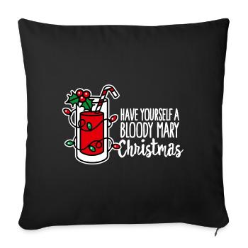 Noël, Ayez-vous un Noël sanglant marie - Housse de coussin décorative 45 x 45 cm - noir - Devant