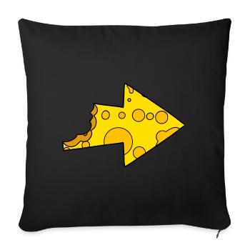 Cheese Arrow - Sofa pillowcase 17,3'' x 17,3'' (45 x 45 cm) - black - Front