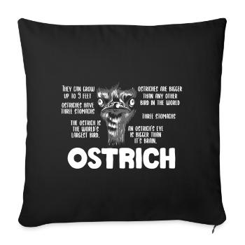 Funny Ostrich Facts - Sofakissenbezug 45 x 45 cm - Schwarz - Vorne