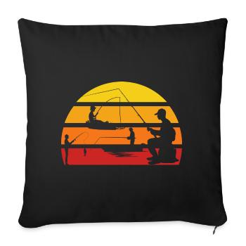 Pêche Pêche Pêcheur Petri Heil Carpe Pêche - Housse de coussin décorative 45 x 45 cm - noir - Devant