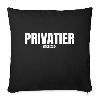 PRIVATIER SINCE 2024 Rente - Sofakissenbezug 45 x 45 cm - Schwarz - Vorne