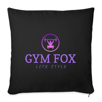 GYM FOX - Motivating Gym and Fitness Designs - Sofa pillowcase 17,3'' x 17,3'' (45 x 45 cm) - black - Front
