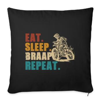 Motorcycle Sleep Braaap - Sofakissenbezug 45 x 45 cm - Schwarz - Vorne
