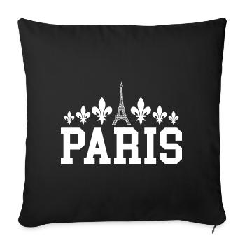 Paris Eiffel Tower - Sofa pillowcase 17,3'' x 17,3'' (45 x 45 cm) - black - Front