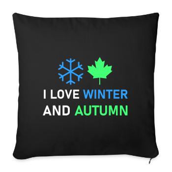 Ich liebe Winter und Herbst - Sofakissenbezug 45 x 45 cm - Schwarz - Vorne
