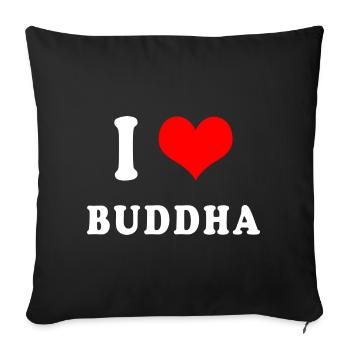 J'adore Bouddha - Housse de coussin décorative 45 x 45 cm - noir - Devant