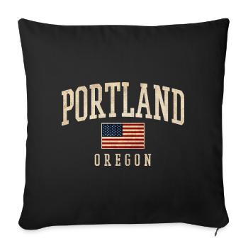 Portland Oregon États-Unis - Housse de coussin décorative 45 x 45 cm - noir - Devant