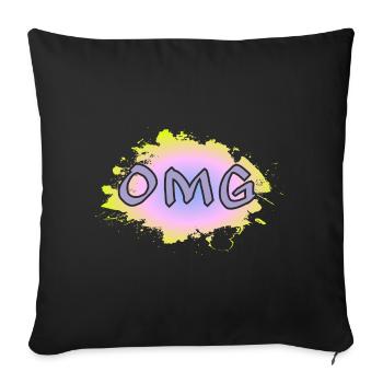 OMG - Sofakissenbezug 45 x 45 cm - Schwarz - Vorne