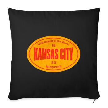 Kansas City BBQ Retro Roundel - Sofa pillowcase 17,3'' x 17,3'' (45 x 45 cm) - black - Front