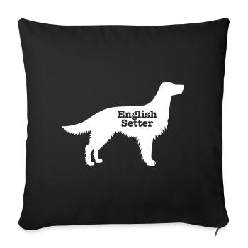 English Setter - Sofa pillowcase 17,3'' x 17,3'' (45 x 45 cm) - black - Front