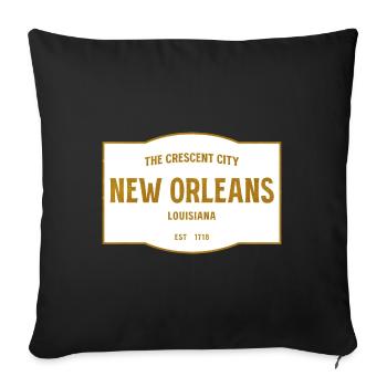 Emblème de Crescent City à La Nouvelle-Orléans - Housse de coussin décorative 45 x 45 cm - noir - Devant