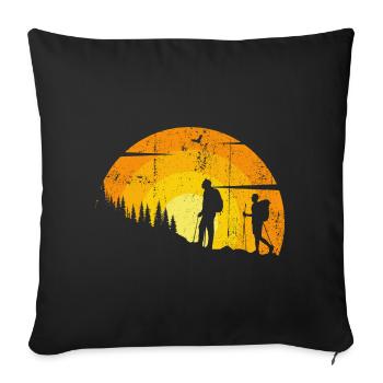 Sunset Trail Silhouettes - Sofa pillowcase 17,3'' x 17,3'' (45 x 45 cm) - black - Front