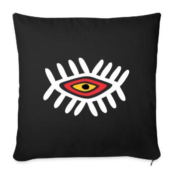 African eye - Housse de coussin décorative 45 x 45 cm - noir - Devant