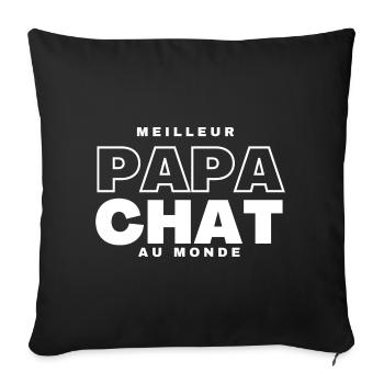 Meilleur Papa Chat au Monde - Housse de coussin décorative 45 x 45 cm - noir - Devant