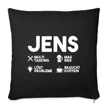 Jens - Sofakissenbezug 45 x 45 cm - Schwarz - Vorne