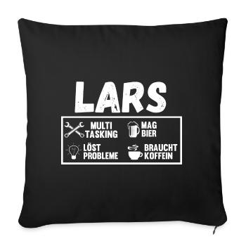 Lars - Sofakissenbezug 45 x 45 cm - Schwarz - Vorne