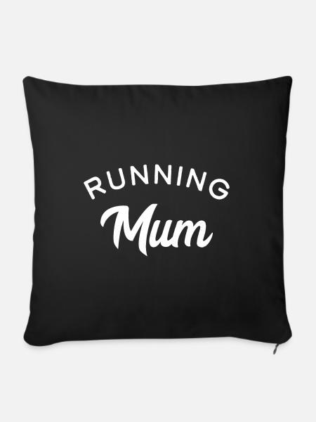 Running Mum - Sofakissenbezug 45 x 45 cm - Schwarz