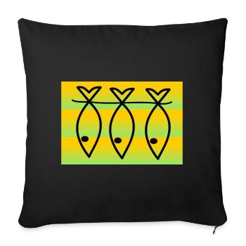 SARDINE. FISH. APRIL FOOL. EASTER. SEA - Sofa pillowcase 17,3'' x 17,3'' (45 x 45 cm) - black - Front