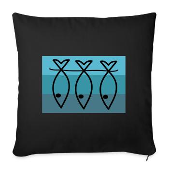 SARDINE. FISH. APRIL FOOL. EASTER. SEA - Sofa pillowcase 17,3'' x 17,3'' (45 x 45 cm) - black - Front