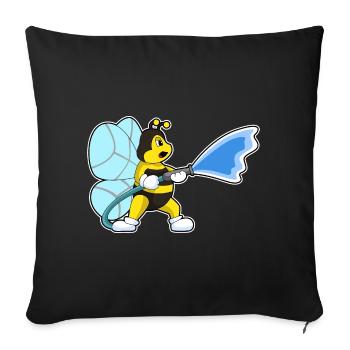 Bee Firefighter Fire Hose Fire Brigade - Sofa pillowcase 17,3'' x 17,3'' (45 x 45 cm) - black - Front