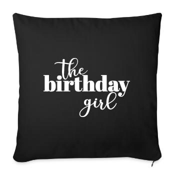 La fille d’anniversaire - Housse de coussin décorative 45 x 45 cm - noir - Devant